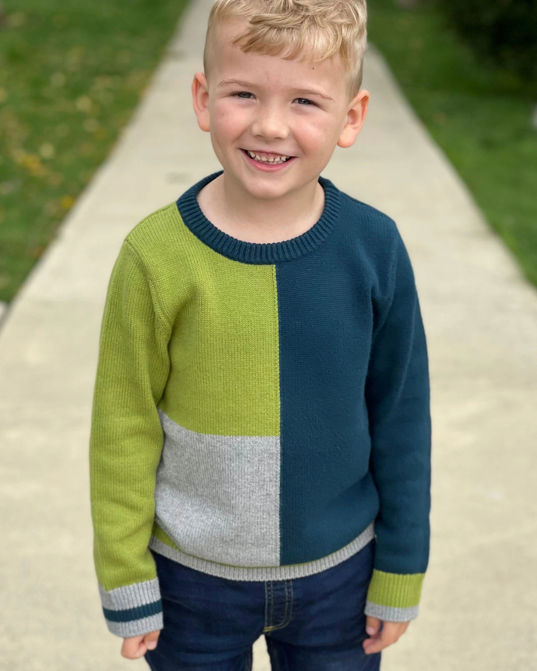 Unisex Knit Together Sweater - Pacific - Pitter Patter Boutique