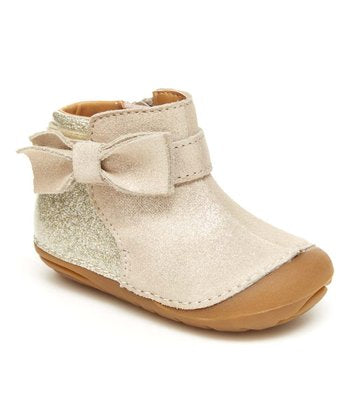 Champagne Bow-Accent Soft Motion Genevieve Boot - Size Infant 3W - Pitter Patter Boutique