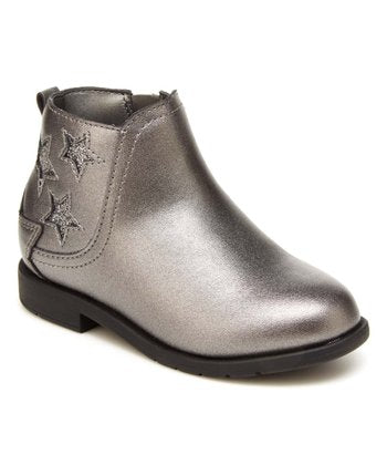 Pewter Star-Accent Delaney Leather Boots - Pitter Patter Boutique