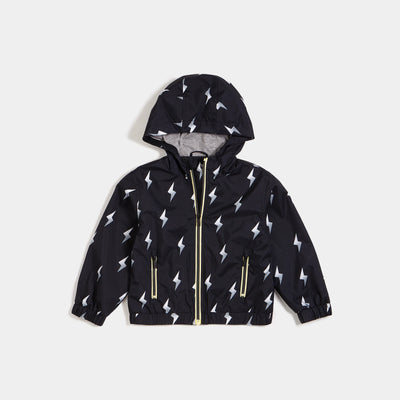 Miles the Label - Lightning Bolts Print Hooded Rain Jacket - Pitter Patter Boutique