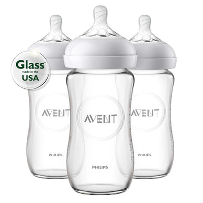 Natural Glass Baby Bottles 8oz 3pk - One Size - Pitter Patter Boutique
