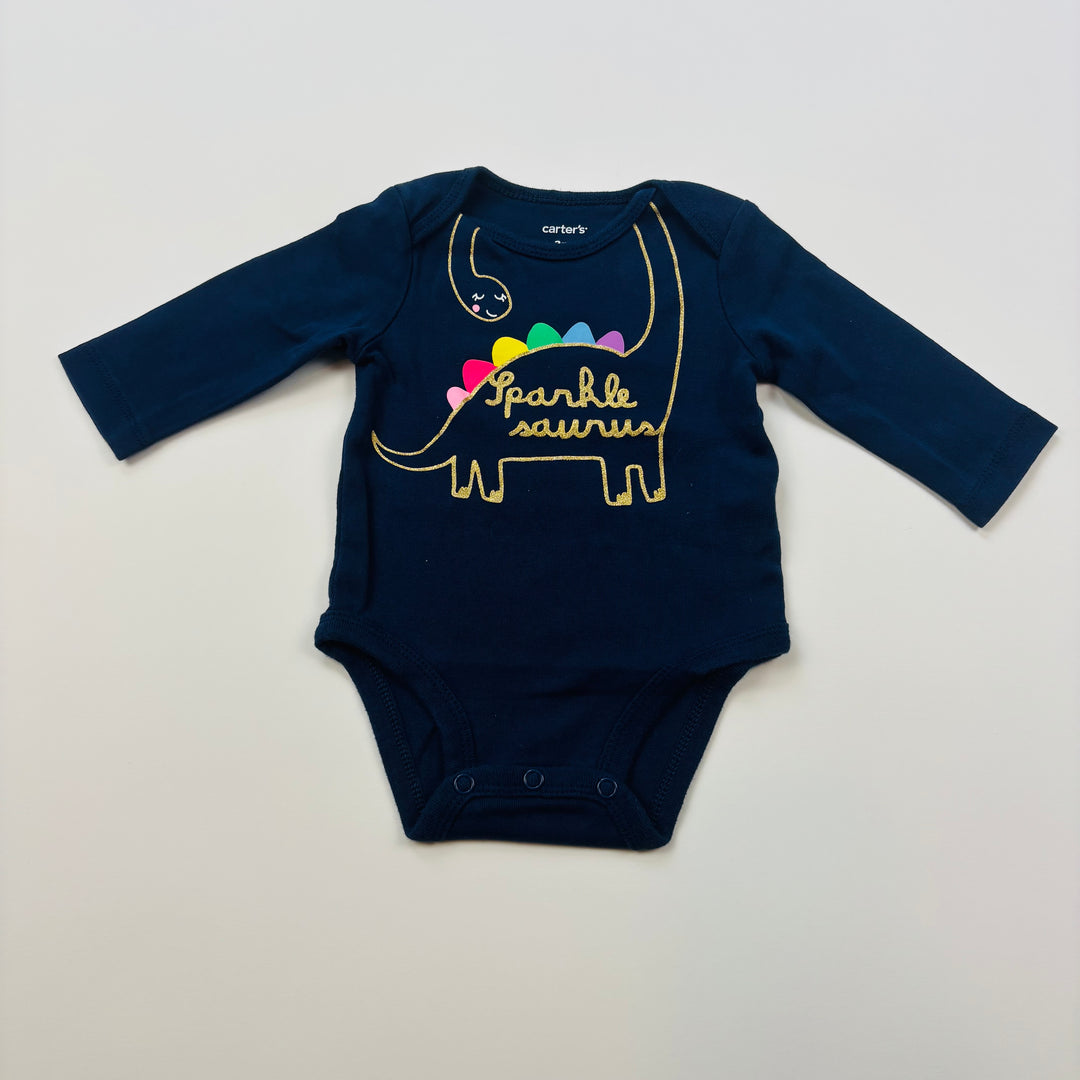 Carters Long Sleeve Baby Bodysuit - Size 3 Months