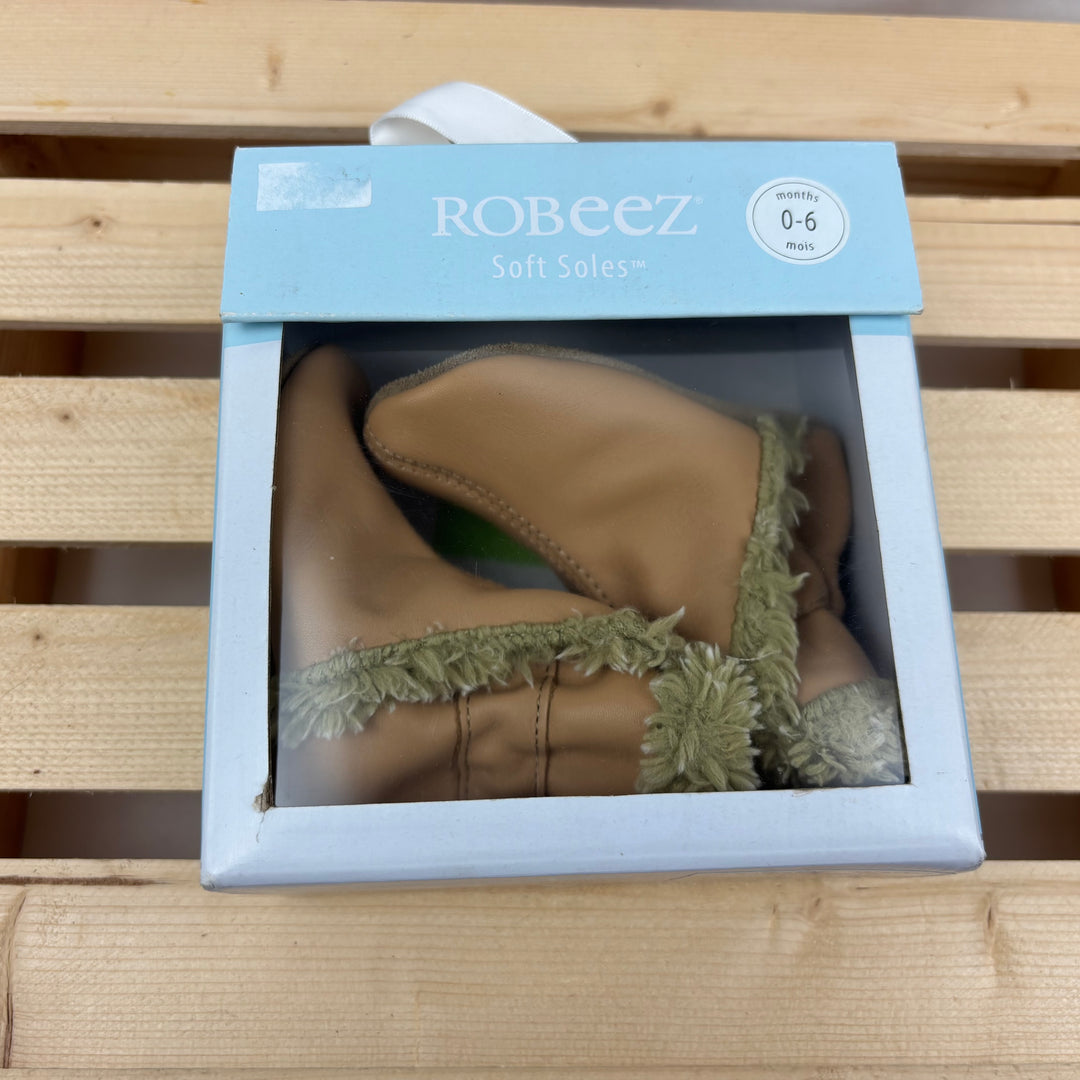 Robeez - "Classic Taupe" Soft Sole Leather Booties (0-6m)