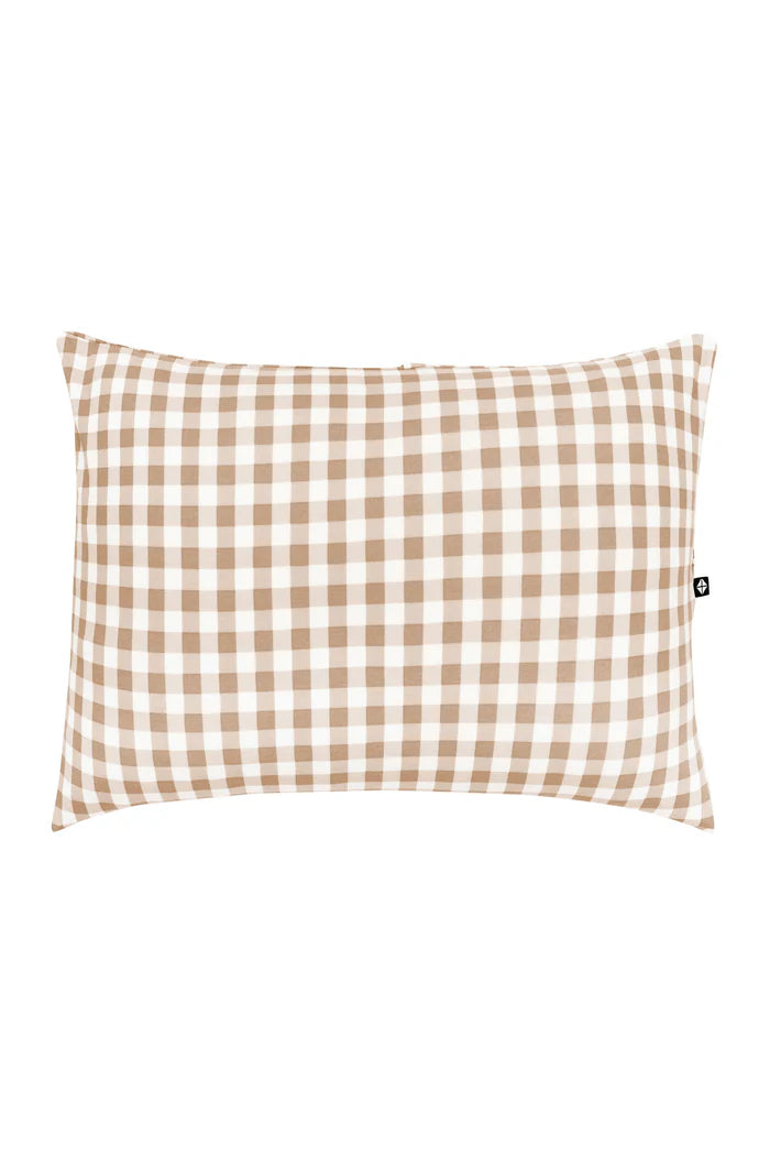 Kyte Baby "Bisque Gingham" Bamboo Toddler Pillowcase