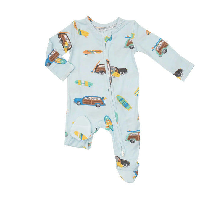 Angel Dear - 3-6M Bamboo 2-Way Zippered Footie - Pitter Patter Boutique