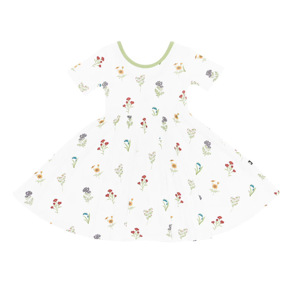 Kyte Baby - Short Sleeve Bamboo Twirl Dress (Size 12-18m to 3T)