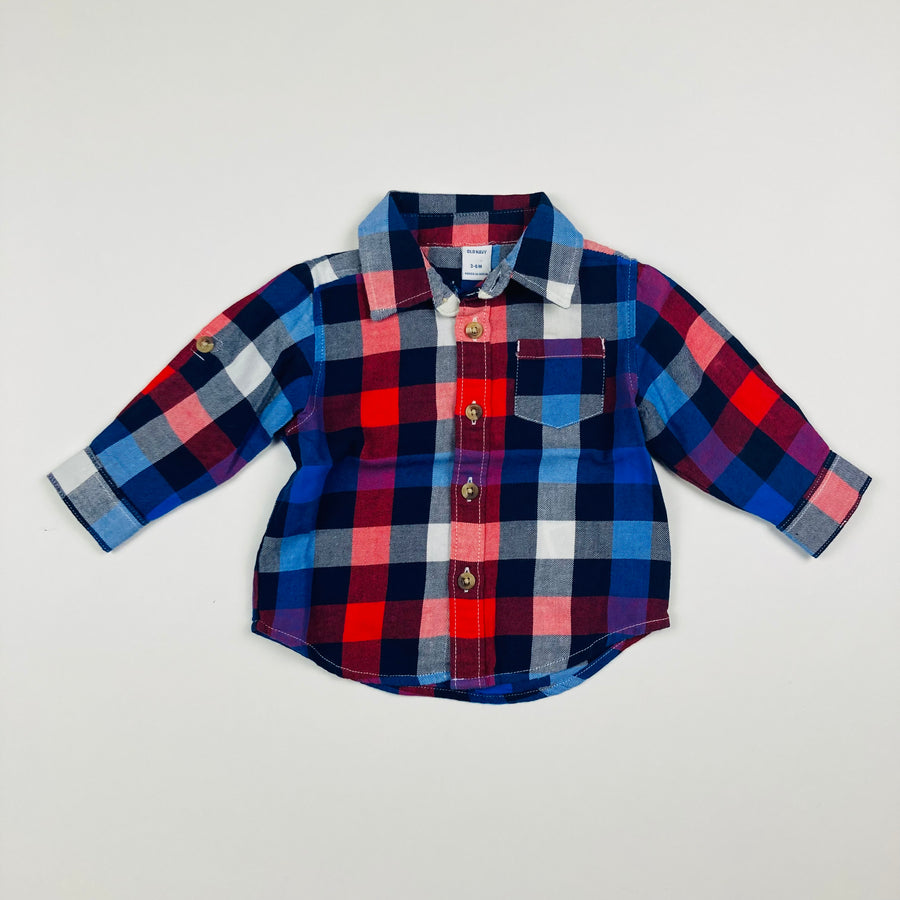 Old Navy Button Up Shirt - Size 3-6 Months - Pitter Patter Boutique