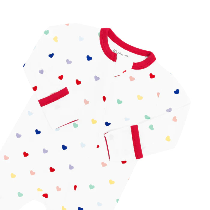 Kyte Baby - Bamboo Zippered Romper (Heart Rainbow)
