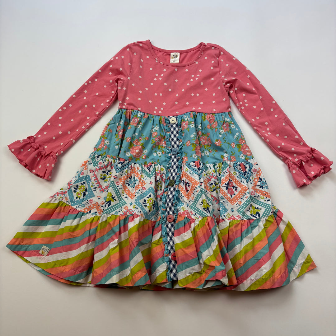 Wild Flowers Long Sleeve Dress - Size 8-9 Youth
