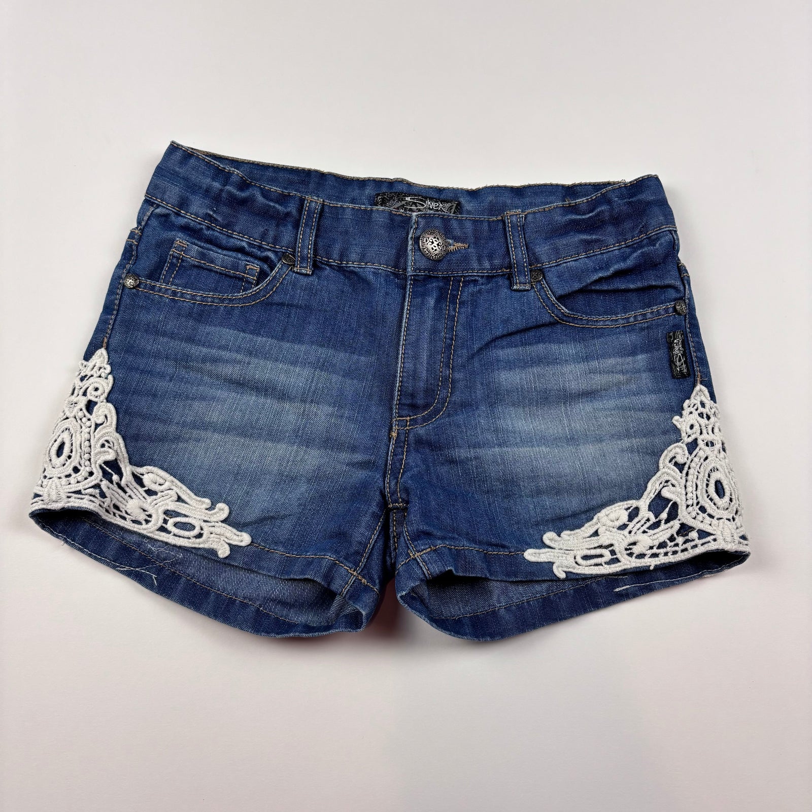 Silver Jeans Denim Used Girls Lacey Shorts