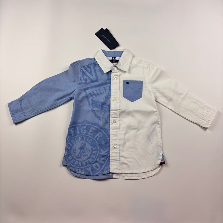 Tommy Hilfiger New Kids Blue White Button Up Shirt