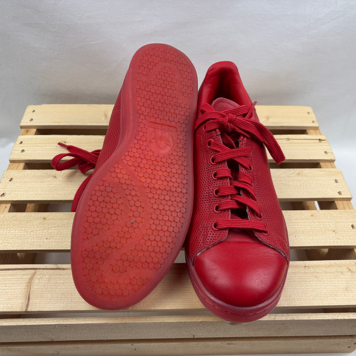 Adidas Red Stan Smith ART Leather Embossed Sneakers