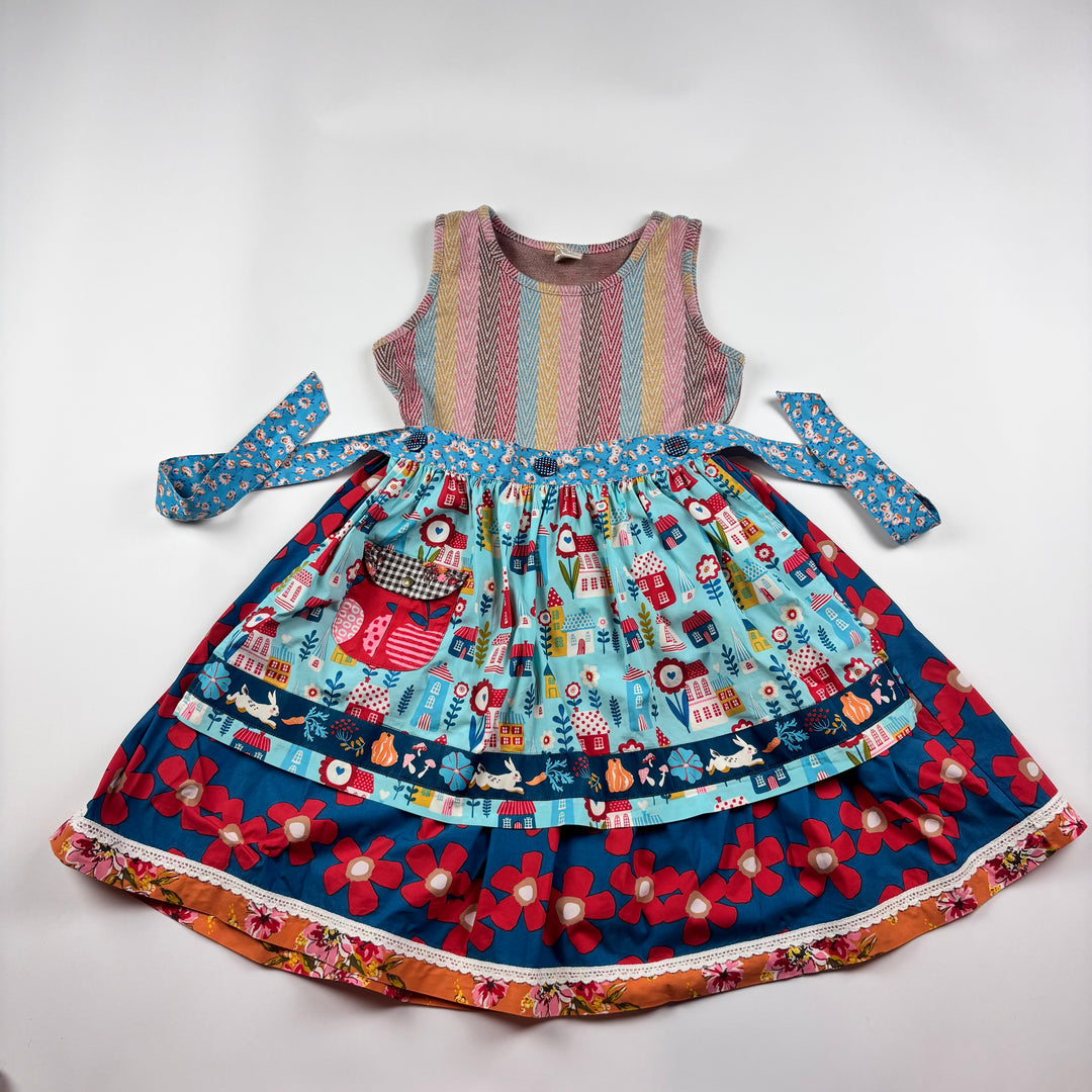 Wild Flowers Bibbed Dress - Size 10 Youth