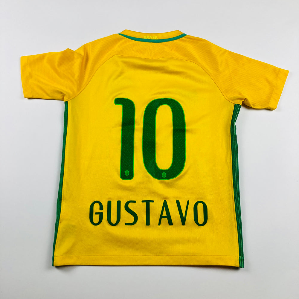 Nike Brasil Soccer Jersery "Gustavo" - Size Youth Medium (10/12Y) - Pitter Patter Boutique