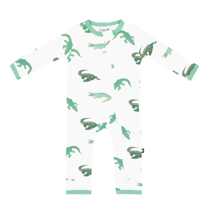 Kyte Baby Crocodile Zippered Long Sleeve Romper