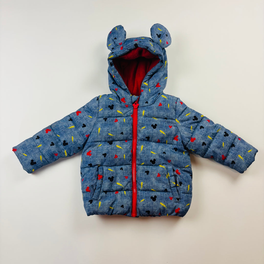 Disney Puffer Winter Jacket - 12-18 Months
