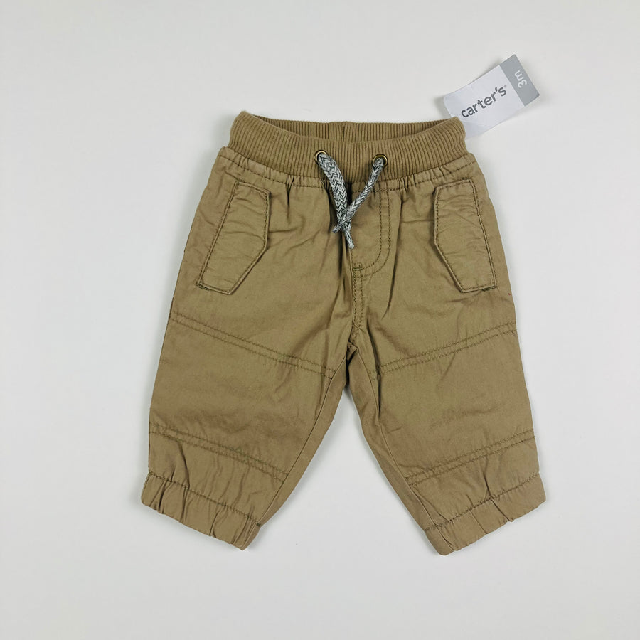 Carters Lined Chino Pants - Size 3 Months - Pitter Patter Boutique