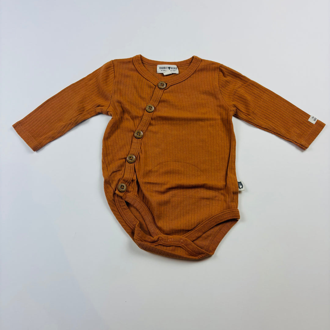 Rabbit + Bear "Kimono Style" Bodysuit - Size 6-9 Months