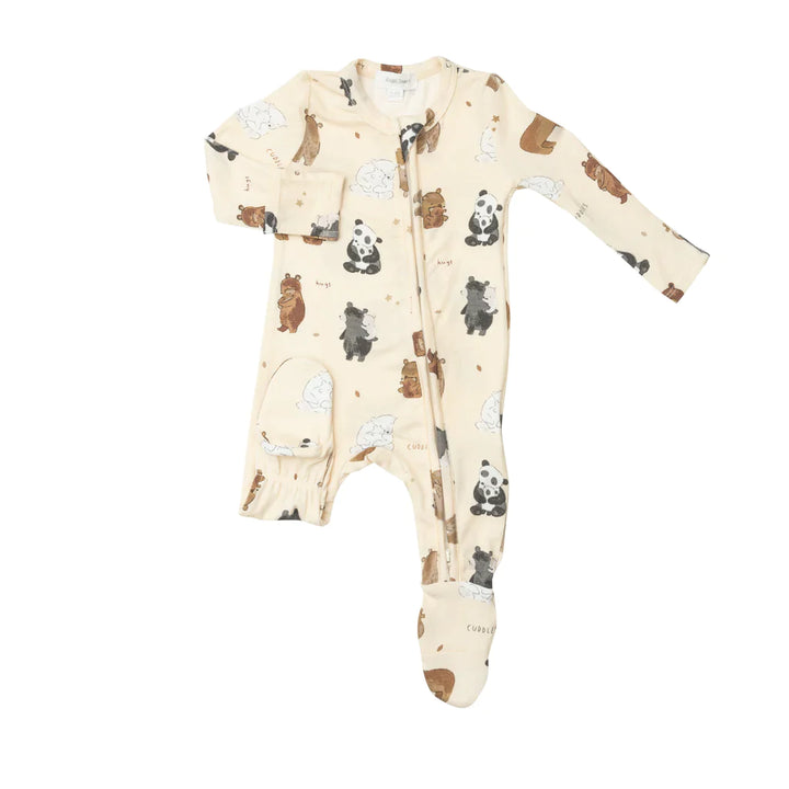 Angel Dear - 3-6M Bamboo 2-Way Zippered Footie - Pitter Patter Boutique