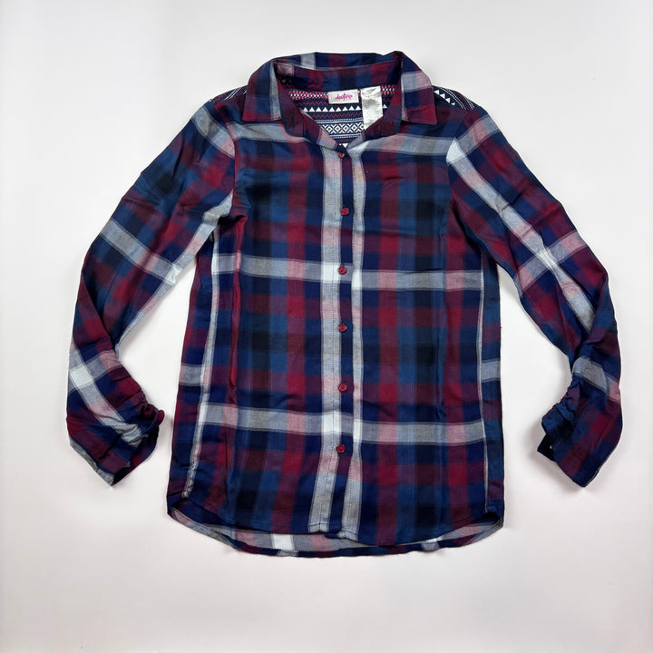 Daytrip Used Kids Youth Button Up Plaid Girls Shirt