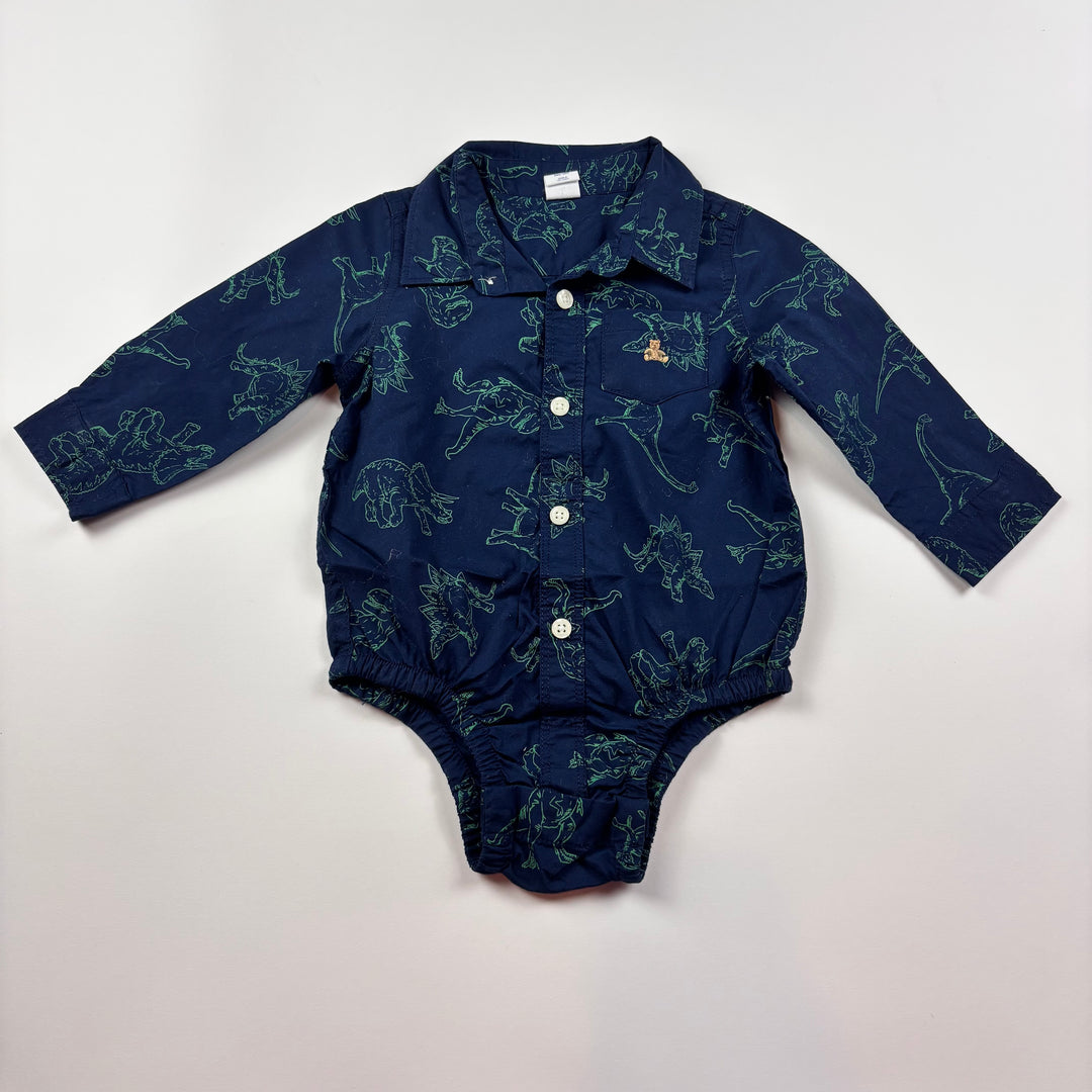 Gap Pre-loved Baby Blue Dinosaur Bodysuit