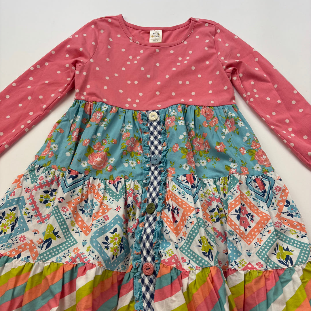 Wild Flowers Long Sleeve Dress - Size 8-9 Youth