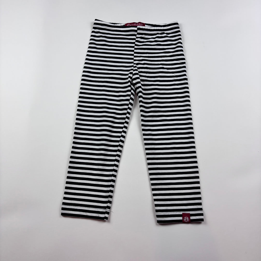 Redfish Used Girls Crop Black White Striped Leggings