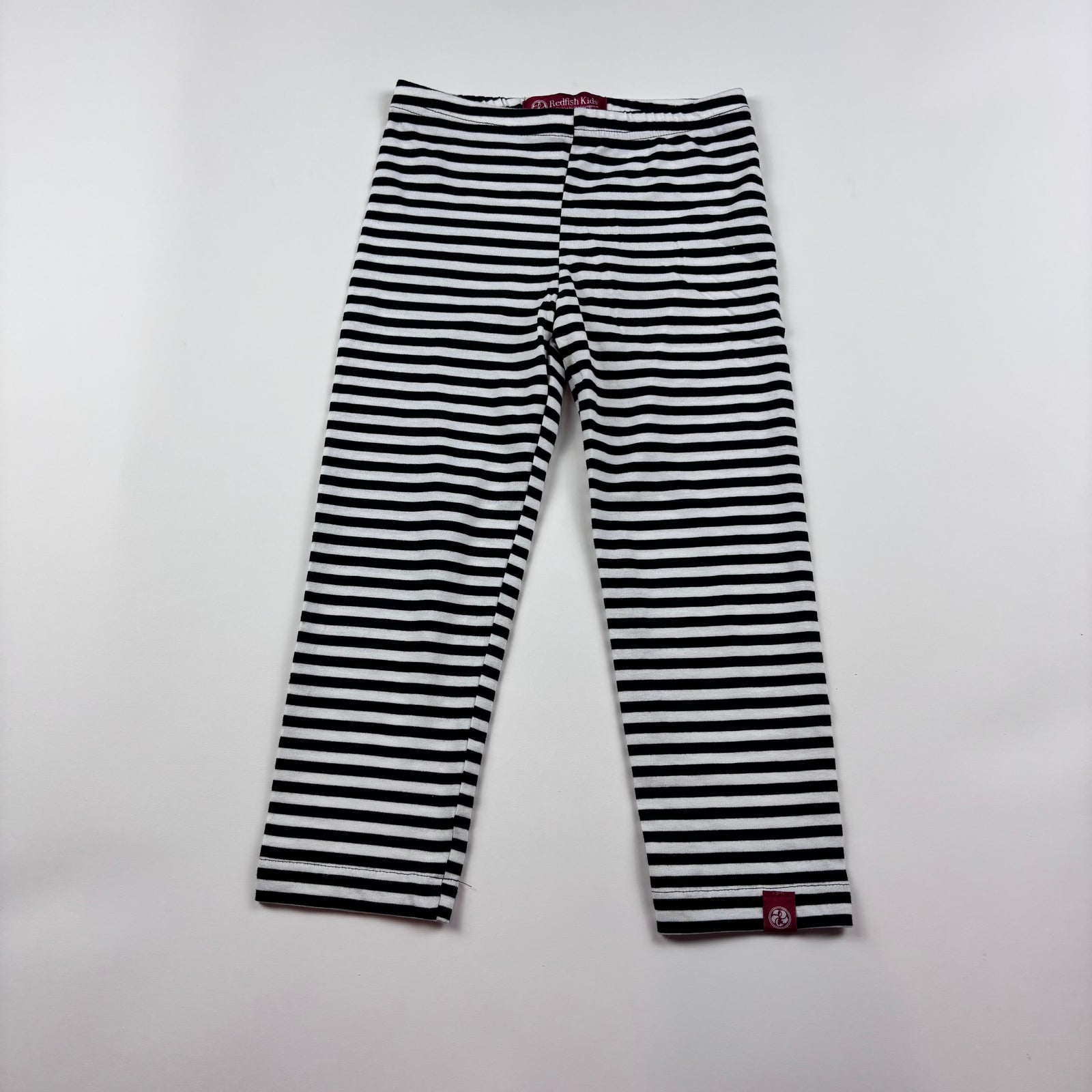 Redfish Used Girls Crop Black White Striped Leggings
