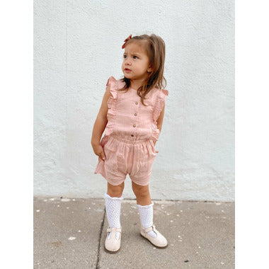 L'oved Baby - Organic Muslin Ruffle Jumper - Pitter Patter Boutique