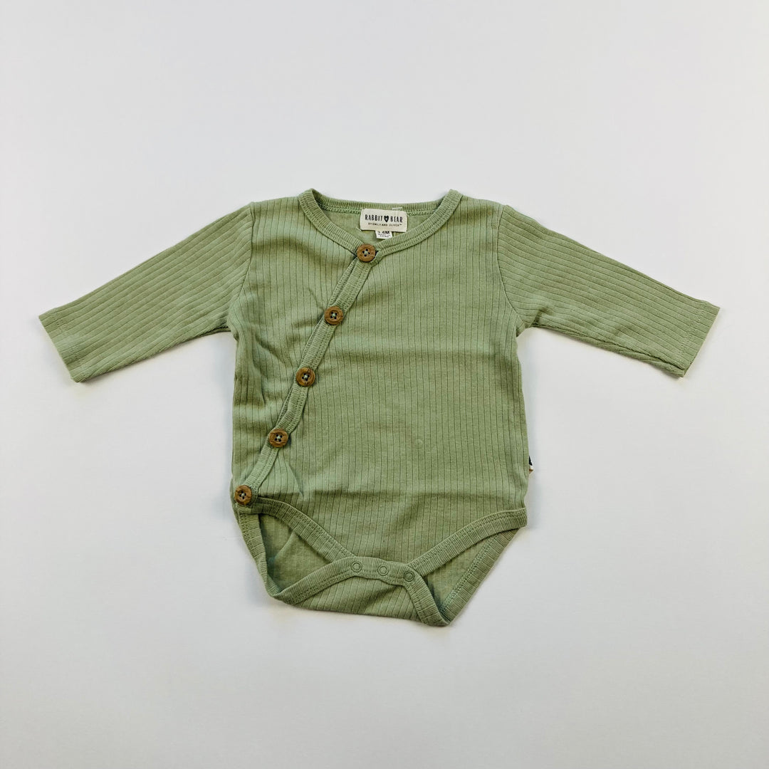 Rabbit + Bear "Kimono Style" Bodysuit - Size 3-6 Months