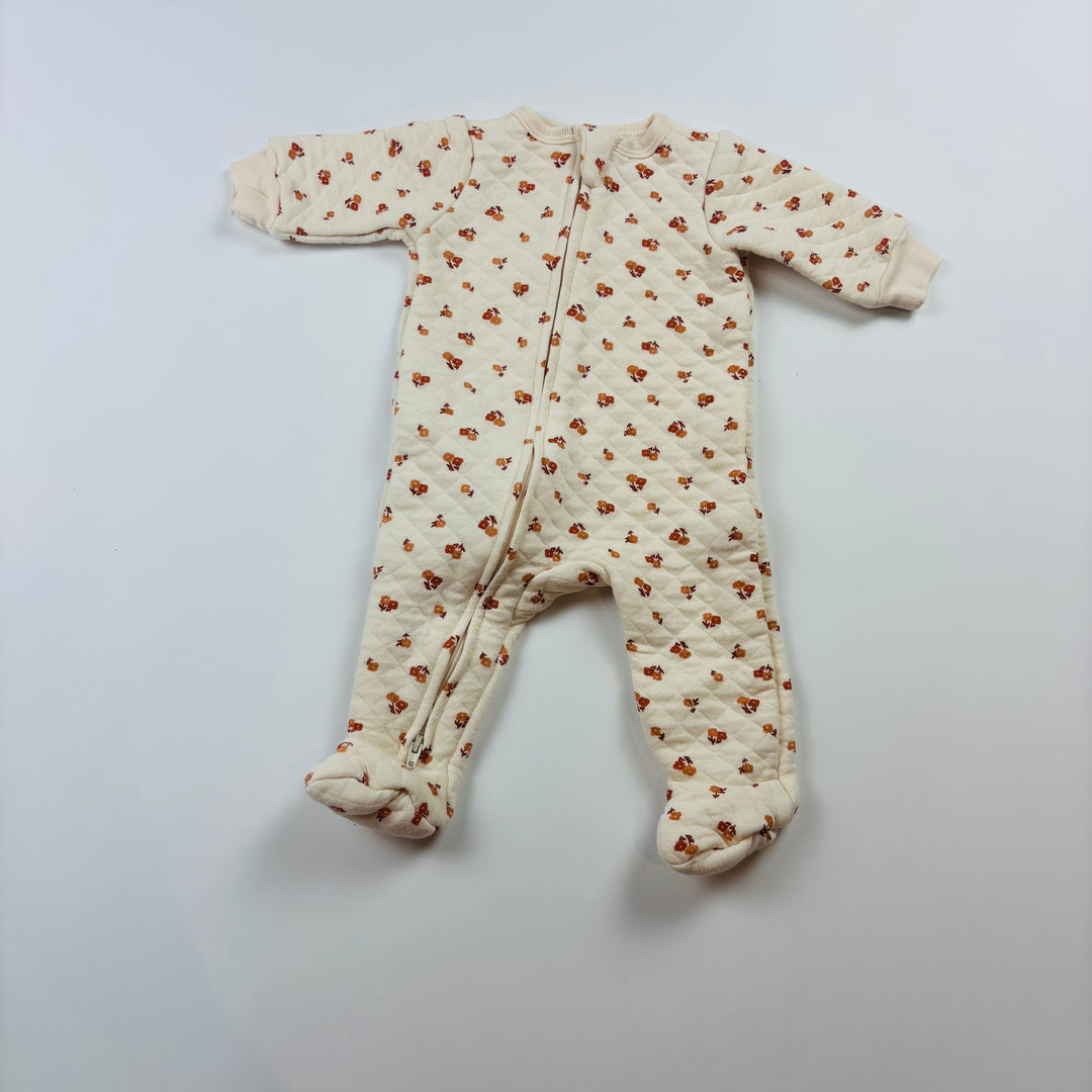 Rabbit + Bear Quilted Footie - Size 0-3 Months