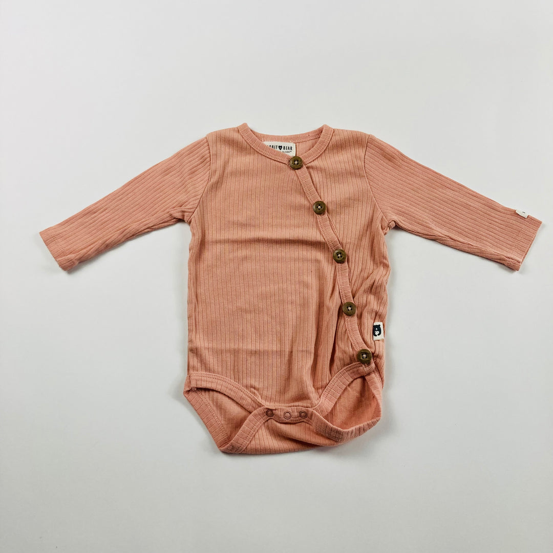 Rabbit + Bear "Kimono Style" Bodysuit - Size 6-9 Months