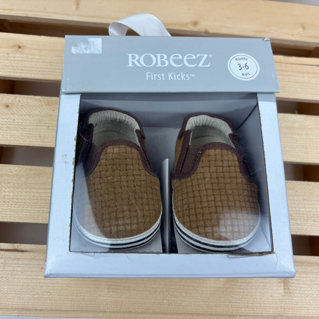 Robeez - "FK Daniel Brown" Soft Sole Leather  Crib Shoes (3-6m)