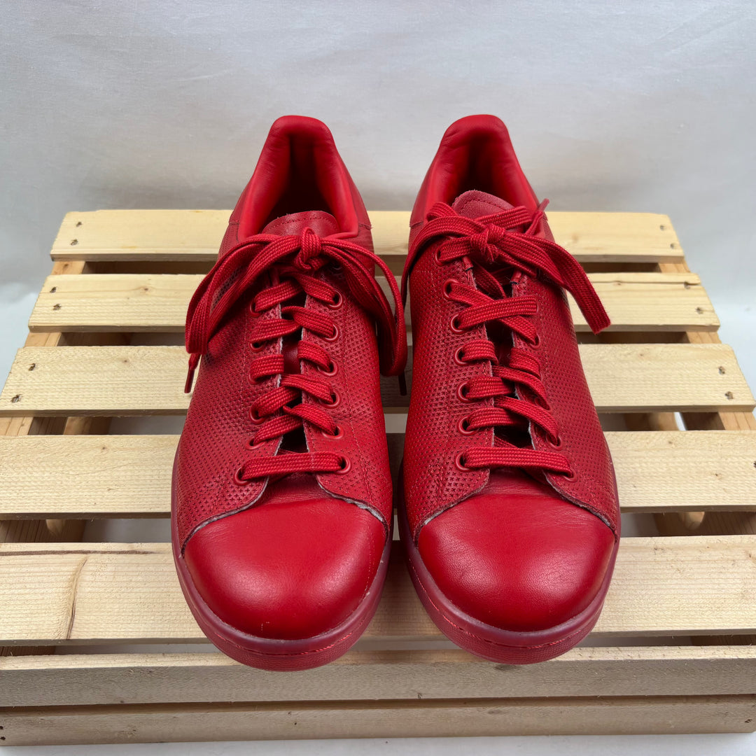 Adidas Red Stan Smith ART Leather Embossed Sneakers