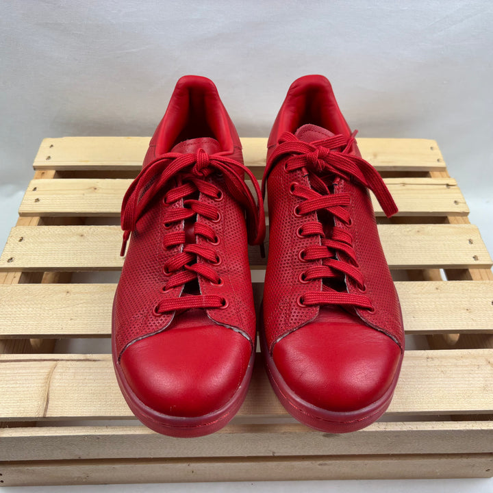 Adidas Red Stan Smith ART Leather Embossed Sneakers