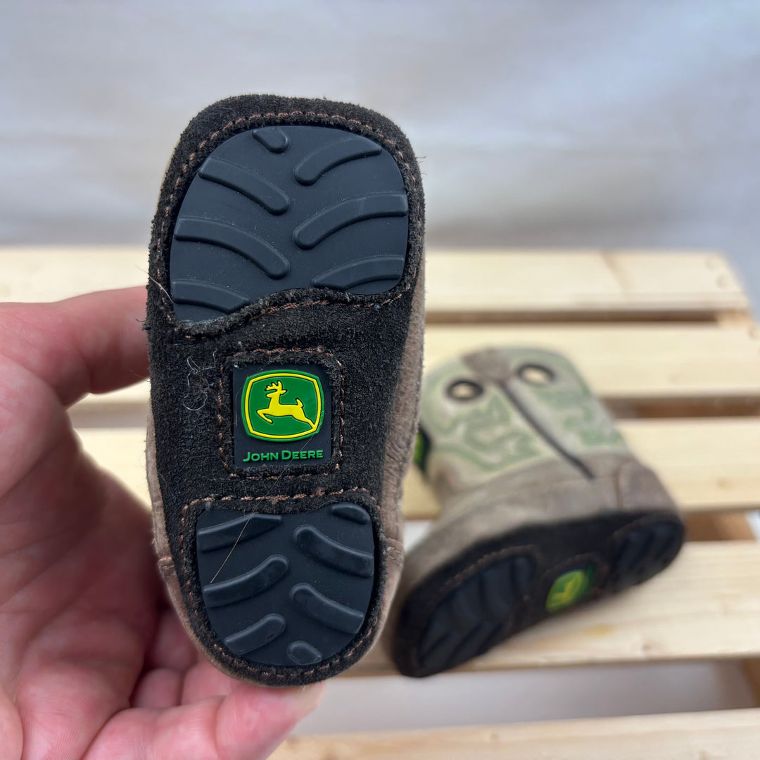 John Deere Baby Leather Booties - Size 2 (3-6m)