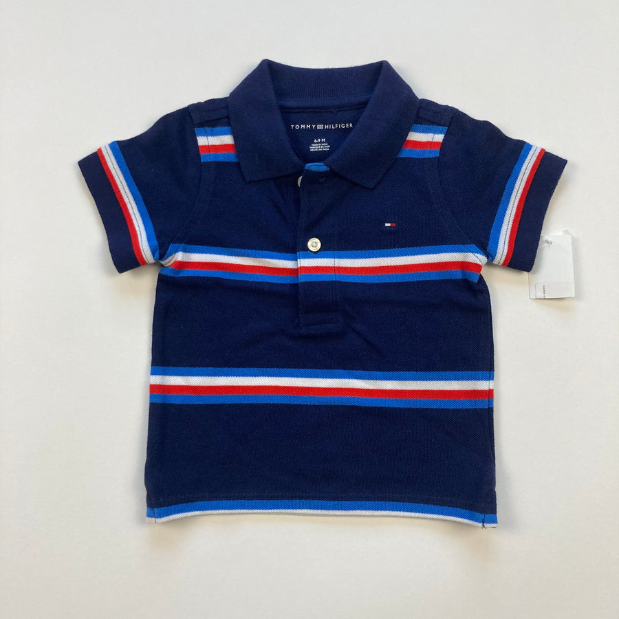 Tommy Hilfiger Short Sleeve Polo Shirt - Size 6-9 Months - Pitter Patter Boutique