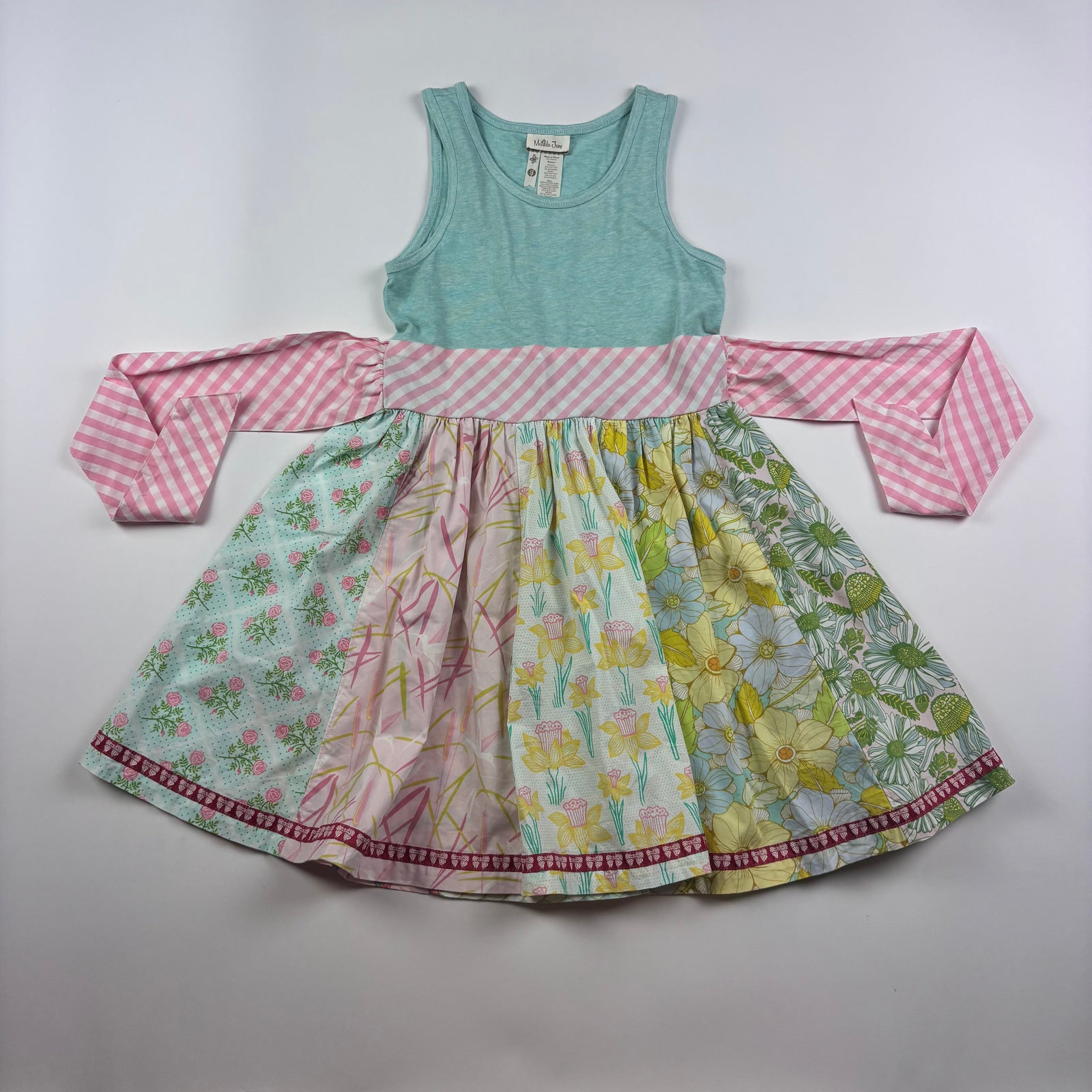 Matilda Jane Girls Used Floral Mint and Pink Dress