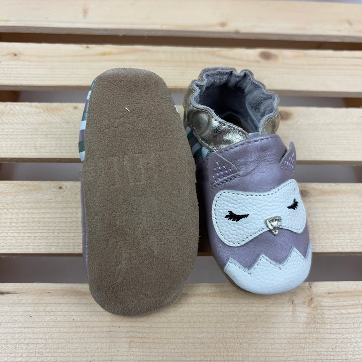 Robeez - "Olivia Owl" Soft Sole Leather Crib Shoes (6-12m)