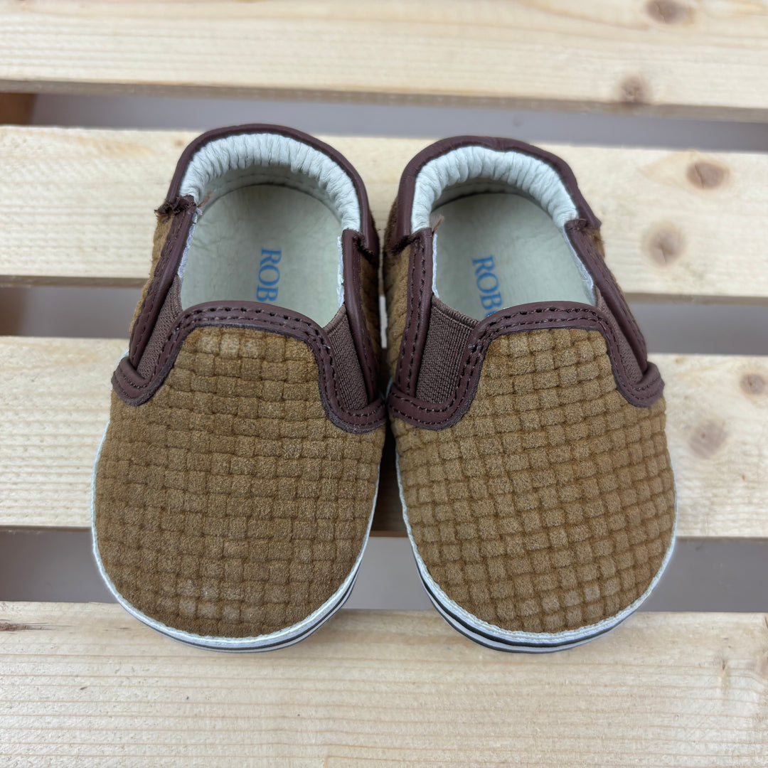 Robeez - "FK Daniel Brown" Soft Sole Leather  Crib Shoes (3-6m)