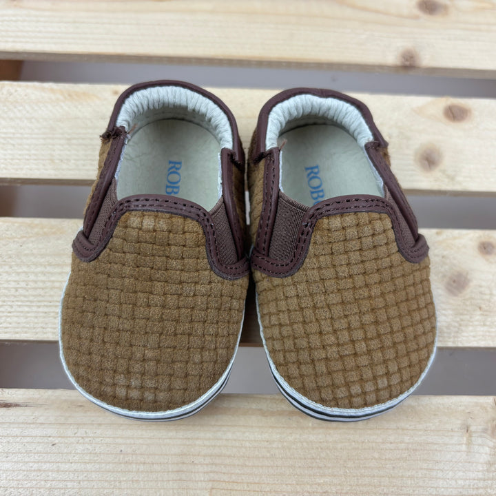 Robeez - "FK Daniel Brown" Soft Sole Leather  Crib Shoes (3-6m)