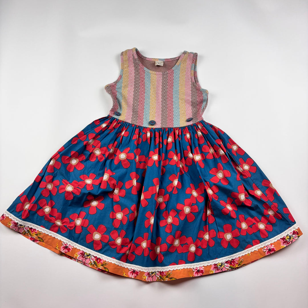 Wild Flowers Bibbed Dress - Size 10 Youth