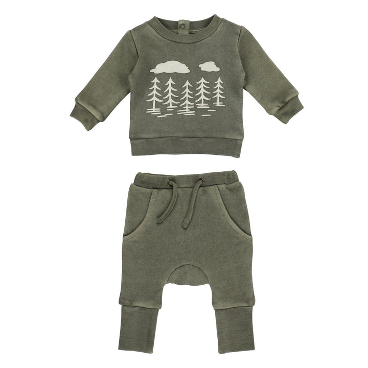 L'oved Baby - Organic Cozy Graphic Sweatshirt & Jogger Set - Pitter Patter Boutique