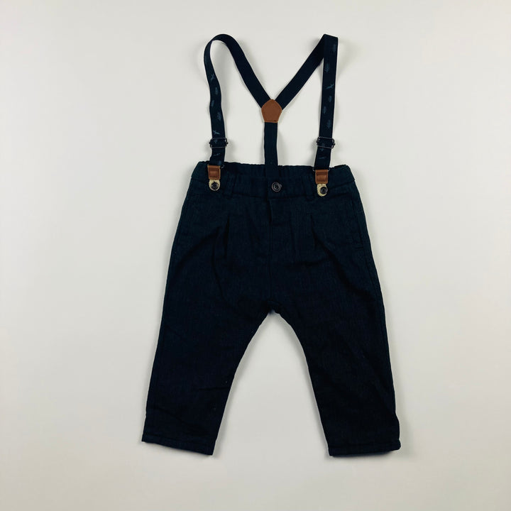 Zara Suspender Pants - Size 9-12 Months