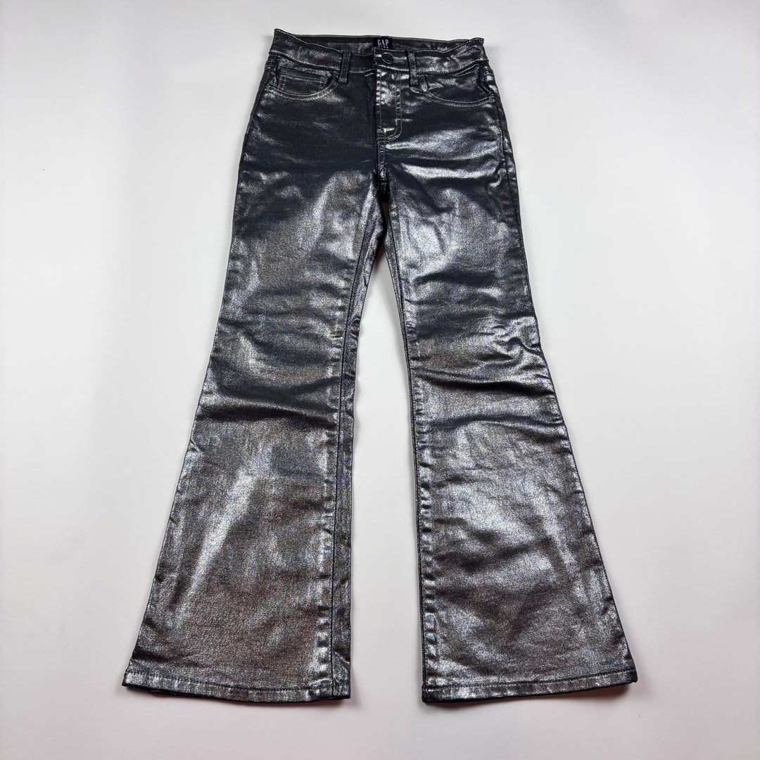 Gap Used Girls Youth Flare Black Shinny Jeans