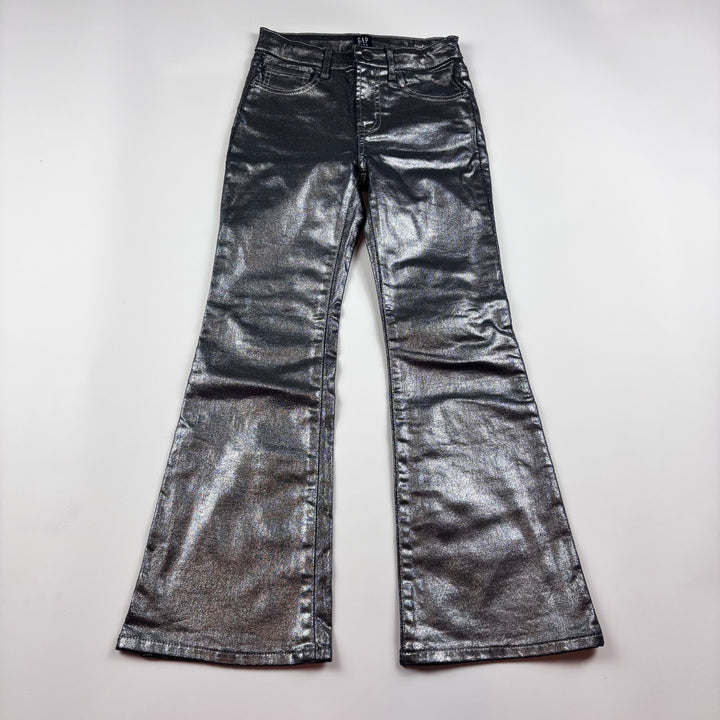 Gap Used Girls Youth Flare Black Shinny Jeans