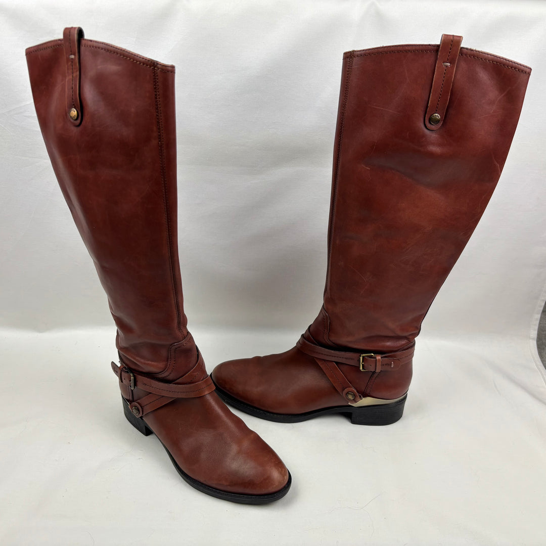 Geox Felicity Brown Leather Boots - Size 7 Women&