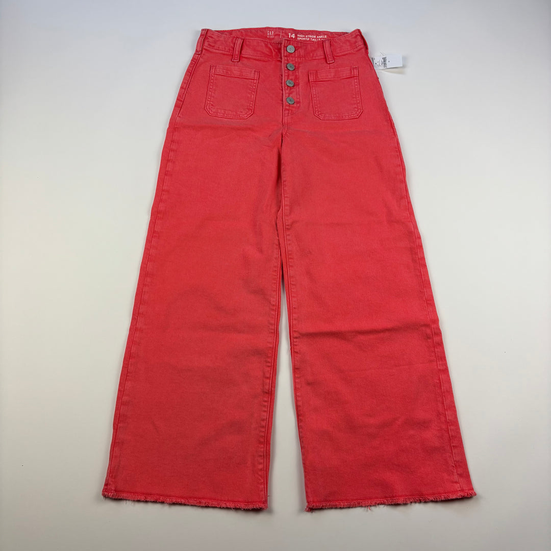 GAP "High Stride Ankle" Wide Jeans - Size 14 Youth