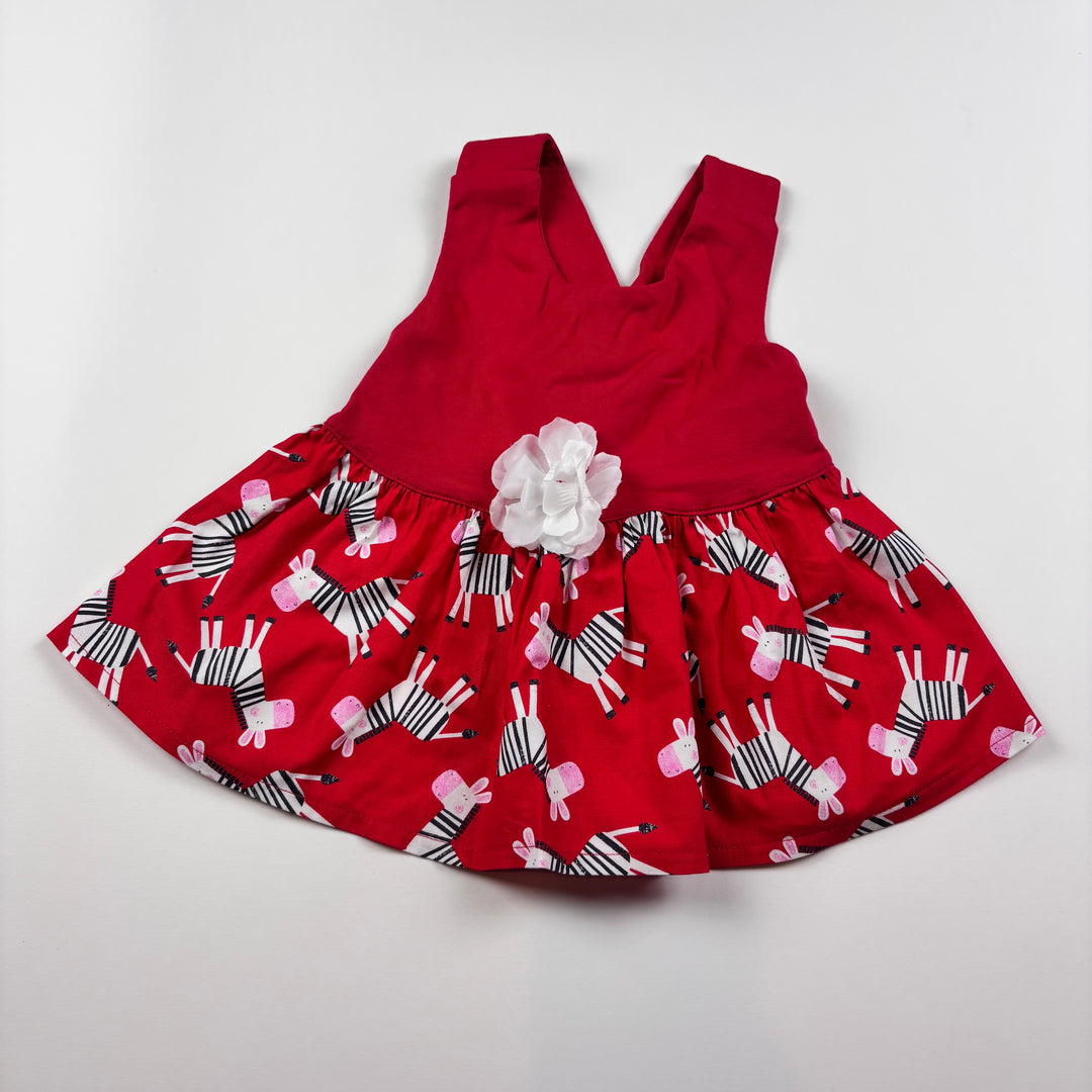 Baby Used Hand Made Red Zebra Dress Tunic
