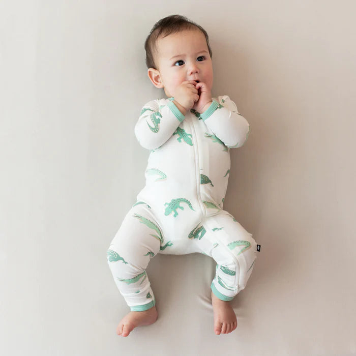Kyte Baby Crocodile Zippered Long Sleeve Romper